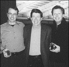 Dans l'ordre habituel, M<sup>e</sup>&nbsp;Ianick Qu&eacute;villon, Gilles Boisvert et M<sup>e</sup>&nbsp;St&eacute;phane Cl&eacute;roux