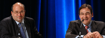 Le journaliste-analyste Michel C. Auger et M<sup>e</sup>&nbsp;Martin Cauchon, ex-ministre f&eacute;d&eacute;ral de la Justice