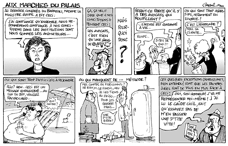 Caricature du Journal du Barreau - &eacute;dition du 1er septembre 2000