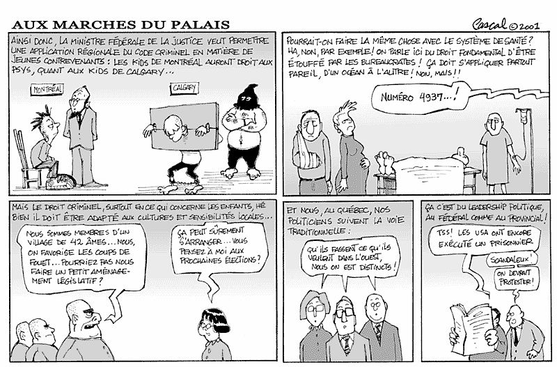 Caricature du Journal du Barreau - &eacute;dition du 1er avril 2001