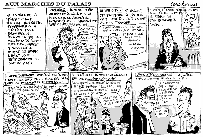 Caricature du Journal du Barreau - &eacute;dition du 1er d&eacute;cembre 2001