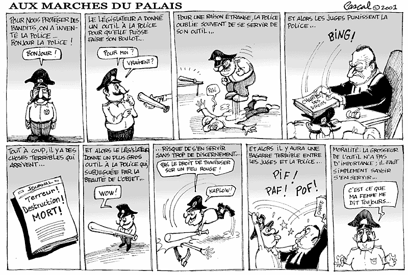 Caricature du Journal du Barreau - &eacute;dition du 15 d&eacute;cembre 2001