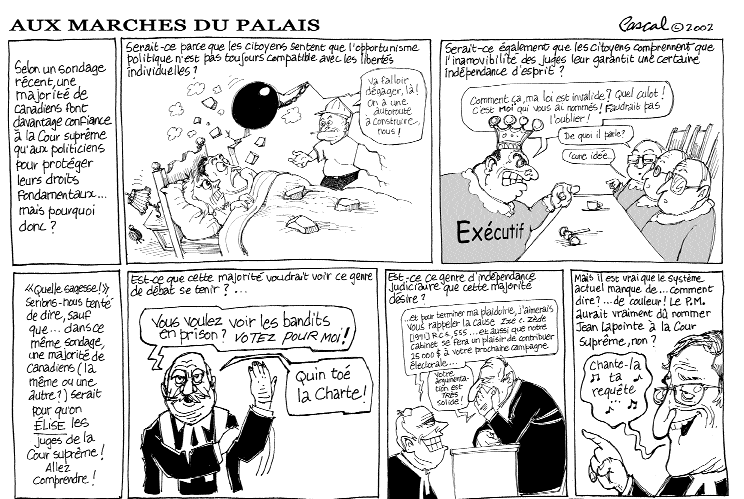 Caricature du Journal du Barreau - &eacute;dition du 15 avril 2002