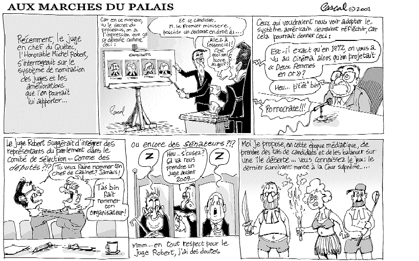 Caricature du Journal du Barreau - &eacute;dition du 1er mars 2003
