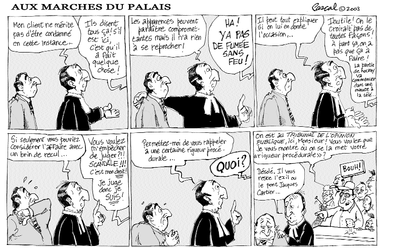 Caricature du Journal du Barreau - &eacute;dition du 15 mars 2003