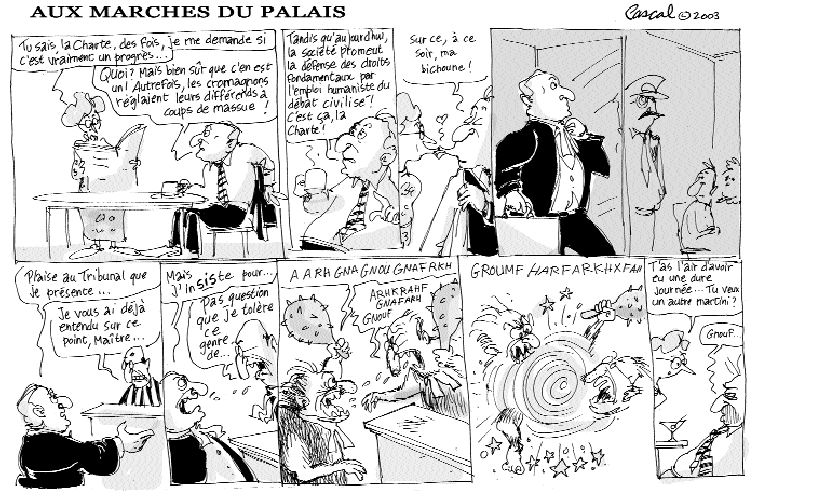 Caricature du Journal du Barreau - &eacute;dition du 1er avril 2003