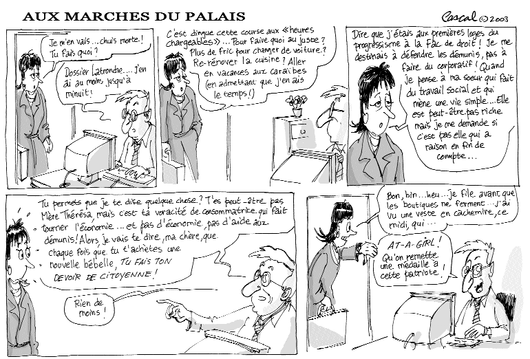 Caricature du Journal du Barreau - &eacute;dition du 1er mai 2003
