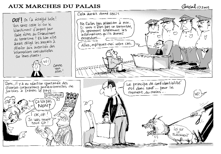 Caricature du Journal du Barreau - &eacute;dition du 15 mai 2003