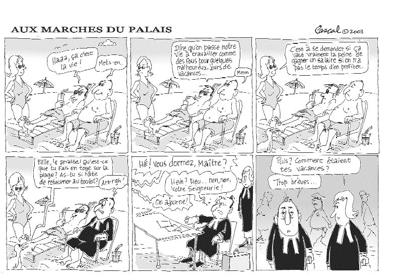 Caricature du Journal du Barreau - &eacute;dition du 1er septembre 2003
