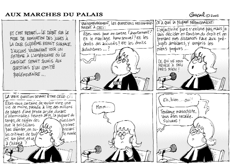 Caricature du Journal du Barreau - &eacute;dition du 15 septembre 2003