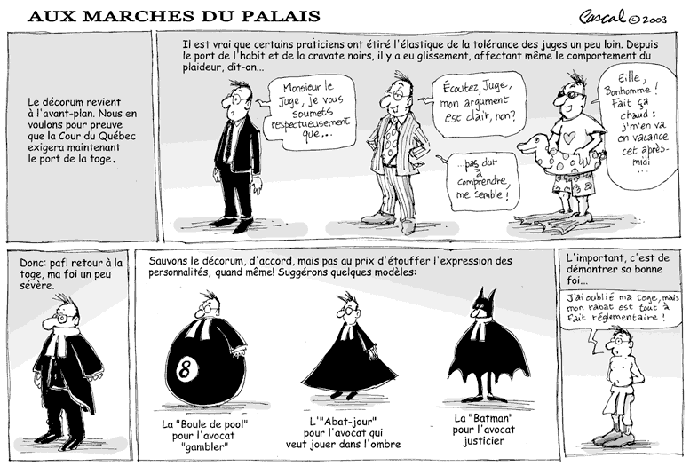 Caricature du Journal du Barreau - &eacute;dition du 1er novembre 2003