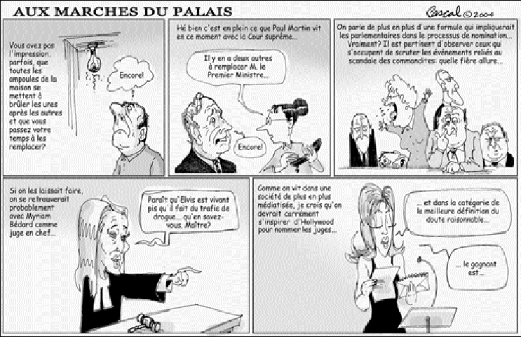 Caricature du Journal du Barreau - &eacute;dition du 15 avril 2004