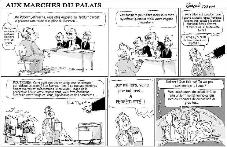 Caricature du Journal du Barreau - &eacute;dition du 1er mai 2004