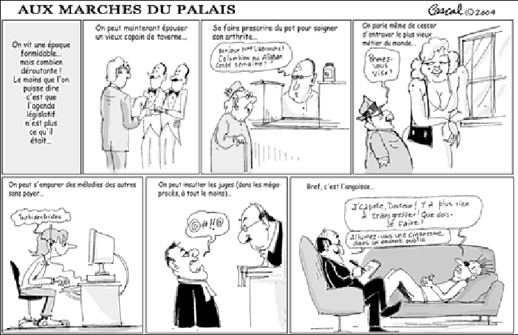 Caricature du Journal du Barreau - &eacute;dition du 15 mai 2004