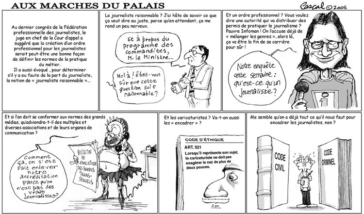 Caricature du Journal du Barreau - &eacute;dition du 1er mars 2005